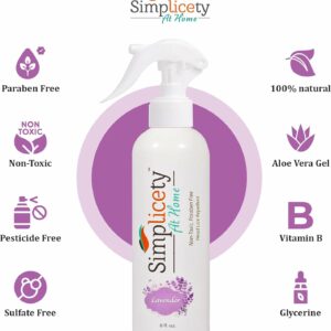 Simplicety® Lice Prevention Spray for Kids Hair (8 Fl Oz), All Natural Ingredients Lice Spray Treatment, Highly Effective Against Head Lice, Terminates Eggs, and Nits from All Hairs (Lavender)