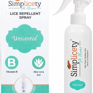 Simplicety® Lice Prevention Spray for Kids Hair (8 Fl Oz), All Natural Ingredients Lice Spray Treatment, Highly Effective Against Head Lice